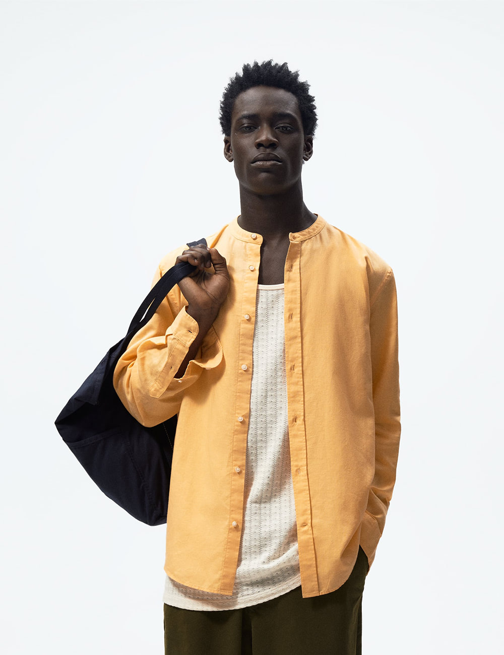 Textured linen / cotton shirt